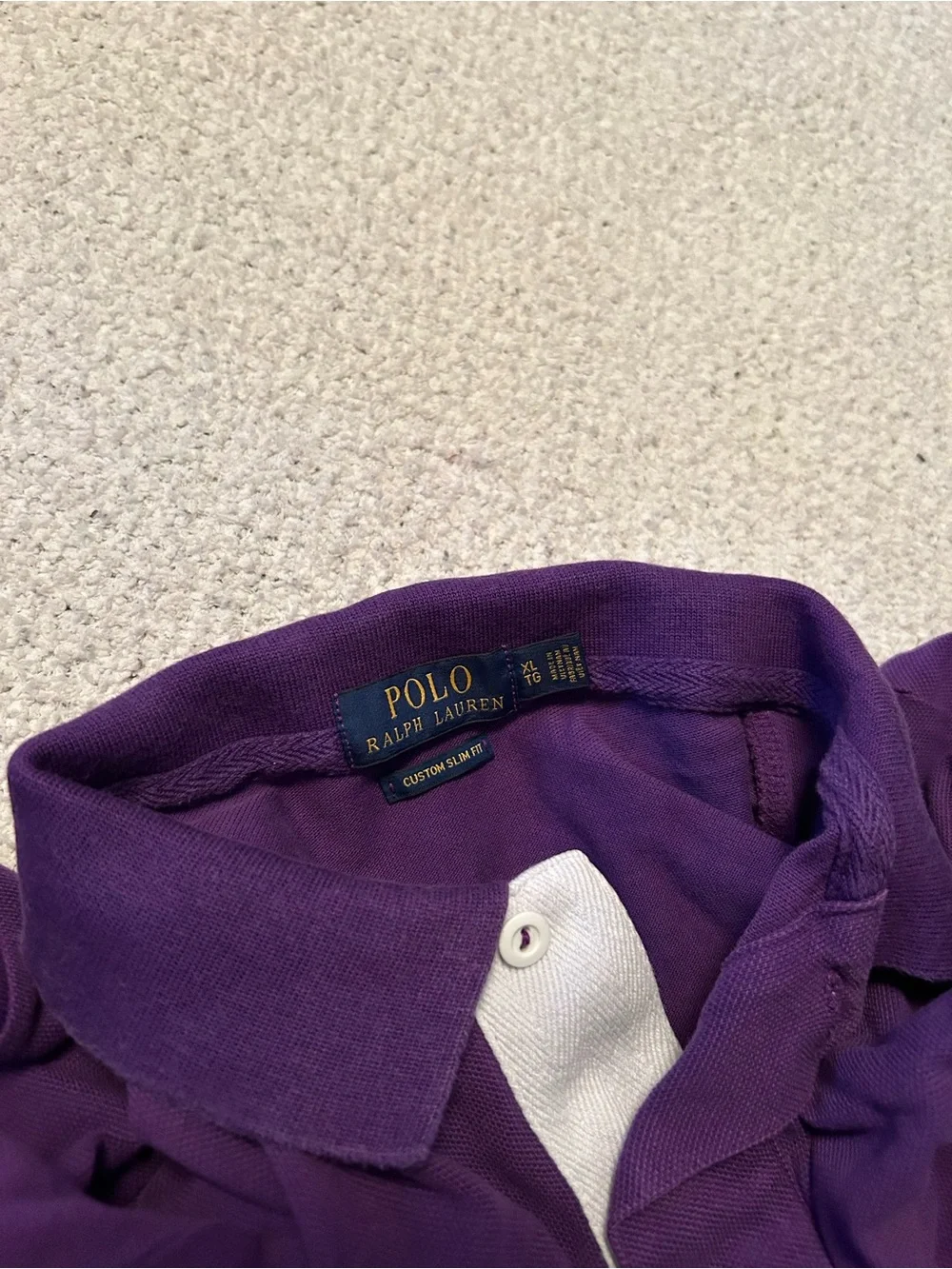 XL Polo Ralph Lauren Custom Slim Fit Big Pony Polo patch Shirt Purple